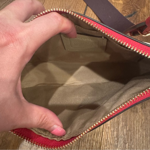 Coach Red and White Crossbody Bag with Floral and Ladybug Design - Picture 11 of 16